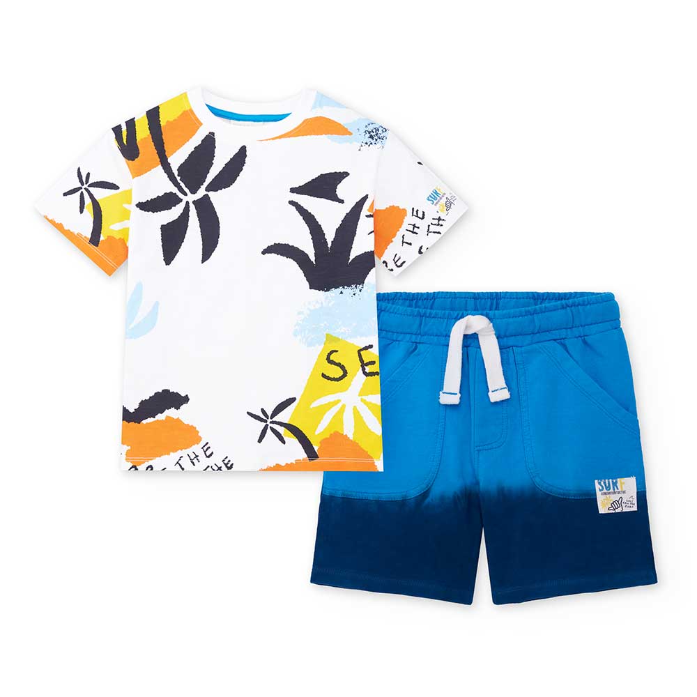 Two-piece sporty set from the Tuc Tuc Children's Clothing Line, featuring a colorful print on the...