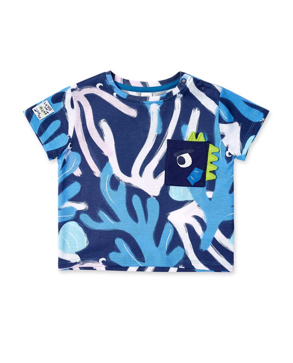 Tuc Tuc Children's Clothing Line T-shirt, with snap buttons on the shoulder. Front pocket with fa...