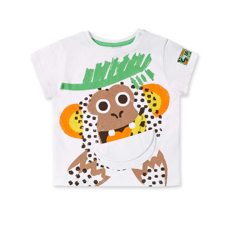 
Kurzarmshirt aus der Kinderbekleidungslinie Tuc Tuc, mit Druckknöpfen an der Schulter und buntem...