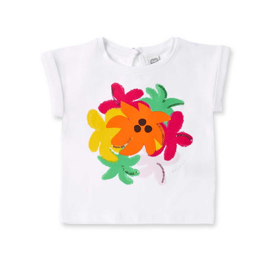 
Top aus der Tuc Tuc Girls' Clothing Line, mit Umschlägen an den Schulterträgern und Paillettenap...