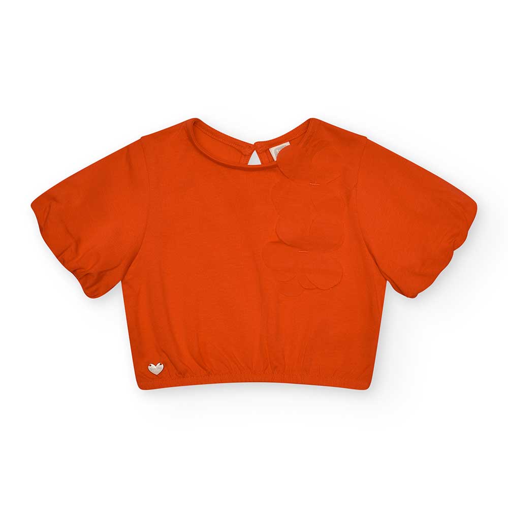 Tuc Tuc Girl's Clothing Line T-Shirt, mit Gummizug unten, Ballonmodell mit Tüllapplikation auf de...