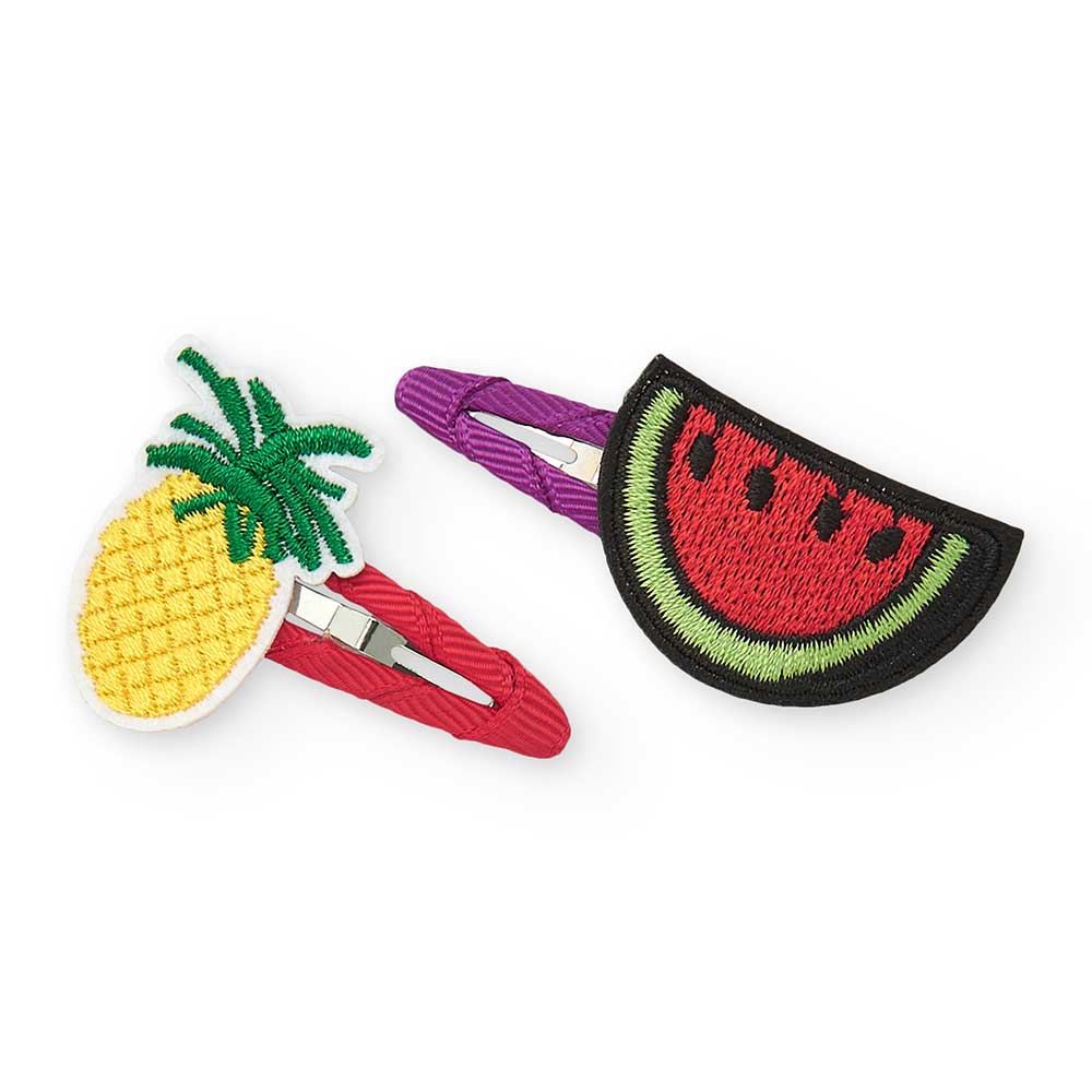 Haarspangen aus der Tuc Tuc Girls' Clothing Line.
Zusammensetzung: Eisen 60%, Polyester 40%.