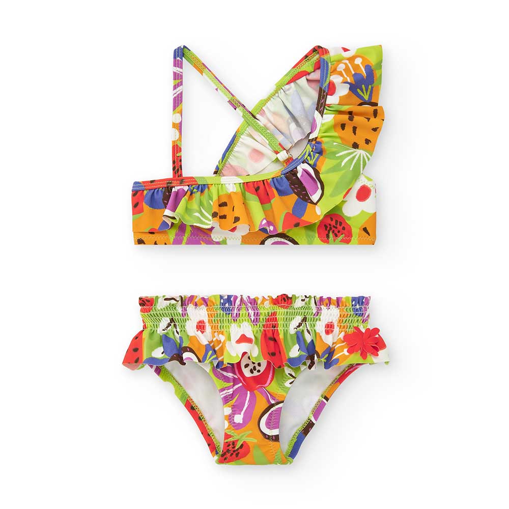 Bunt gemusterter Bikini aus der Kinderbekleidungslinie Tuc Tuc.
Zusammensetzung: Polyamid 82%, El...