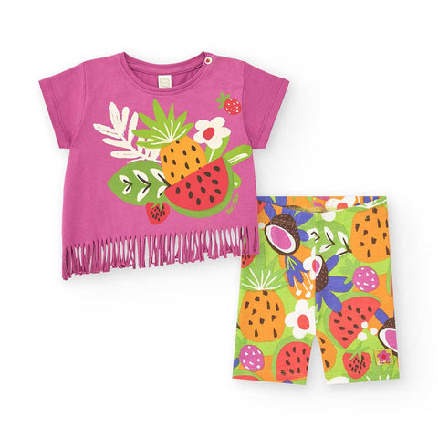 JERSEY T-SHIRT UND RADLERLEGGINGS