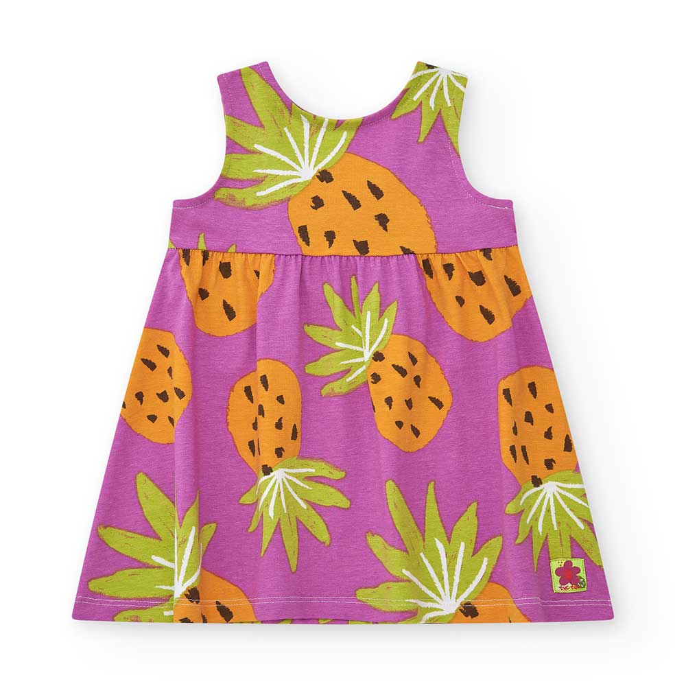 Kleidchen aus der Bekleidungslinie Tuc Tuc Bambina, Sommerkleid-Modell mit tiefem Rückenausschnit...