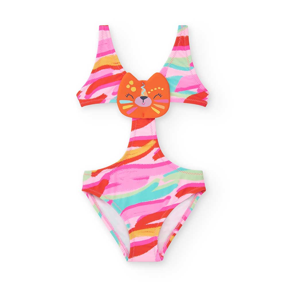 Trikini aus der Tuc Tuc Girls' Clothing Line, mit mehrfarbigem Muster.
Zusammensetzung: Polyamid ...