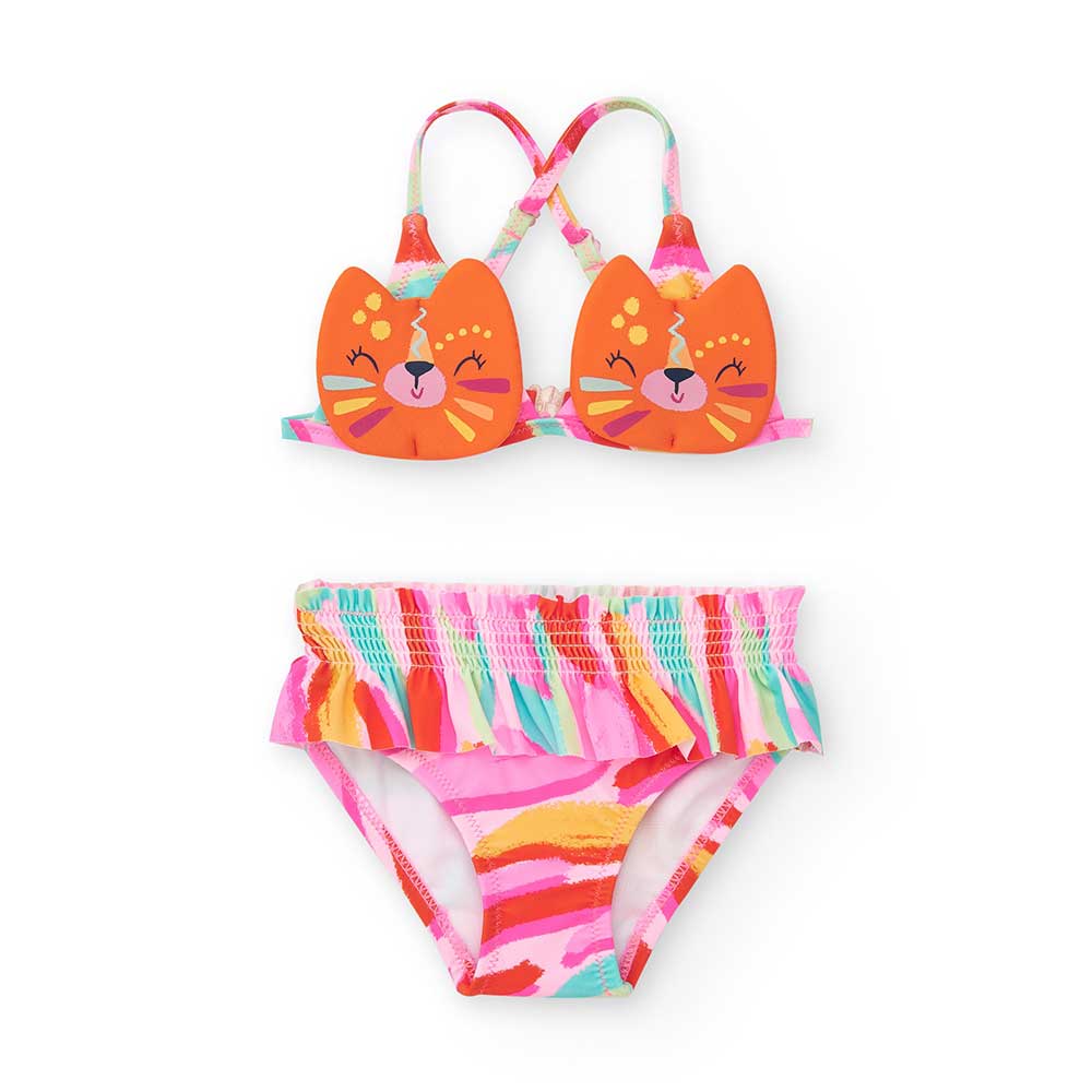 Bunt gemusterter Bikini aus der Kinderbekleidungslinie Tuc Tuc.
Zusammensetzung: Polyamid 82%, El...