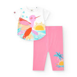 JERSEY T-SHIRT UND RADLERLEGGINGS