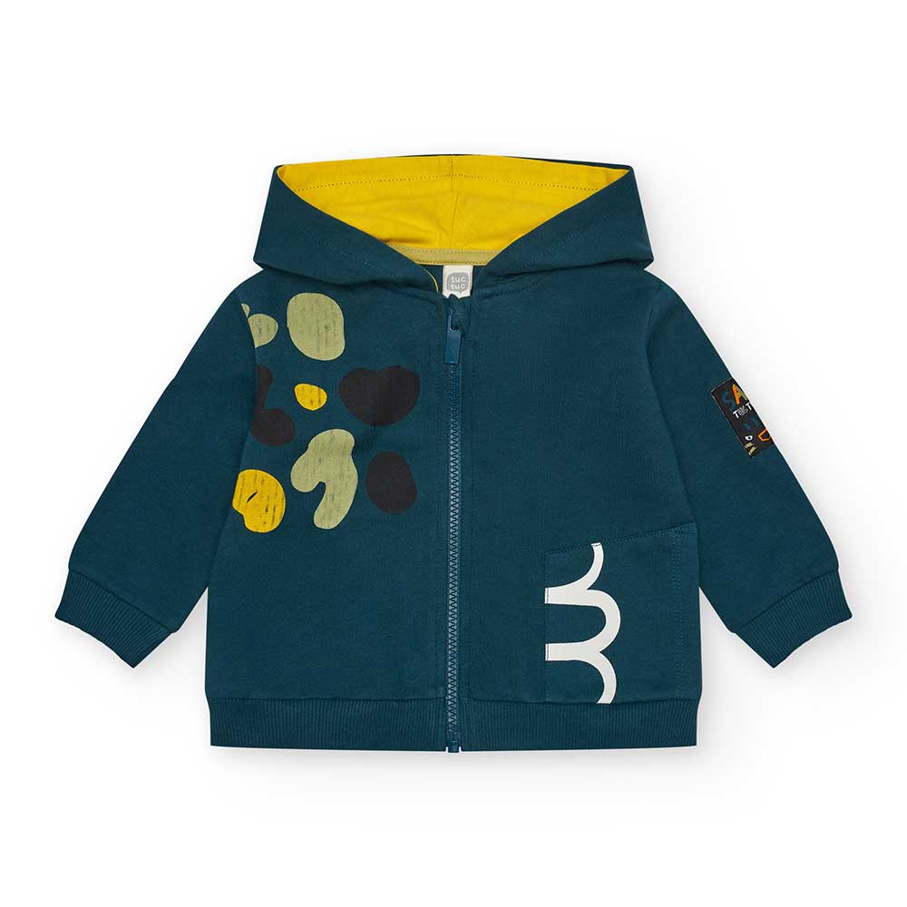 Sweatshirt aus der Tuc Tuc Kids' Clothing Line, mit Reißverschluss und Kapuze. Druck auf der Vord...
