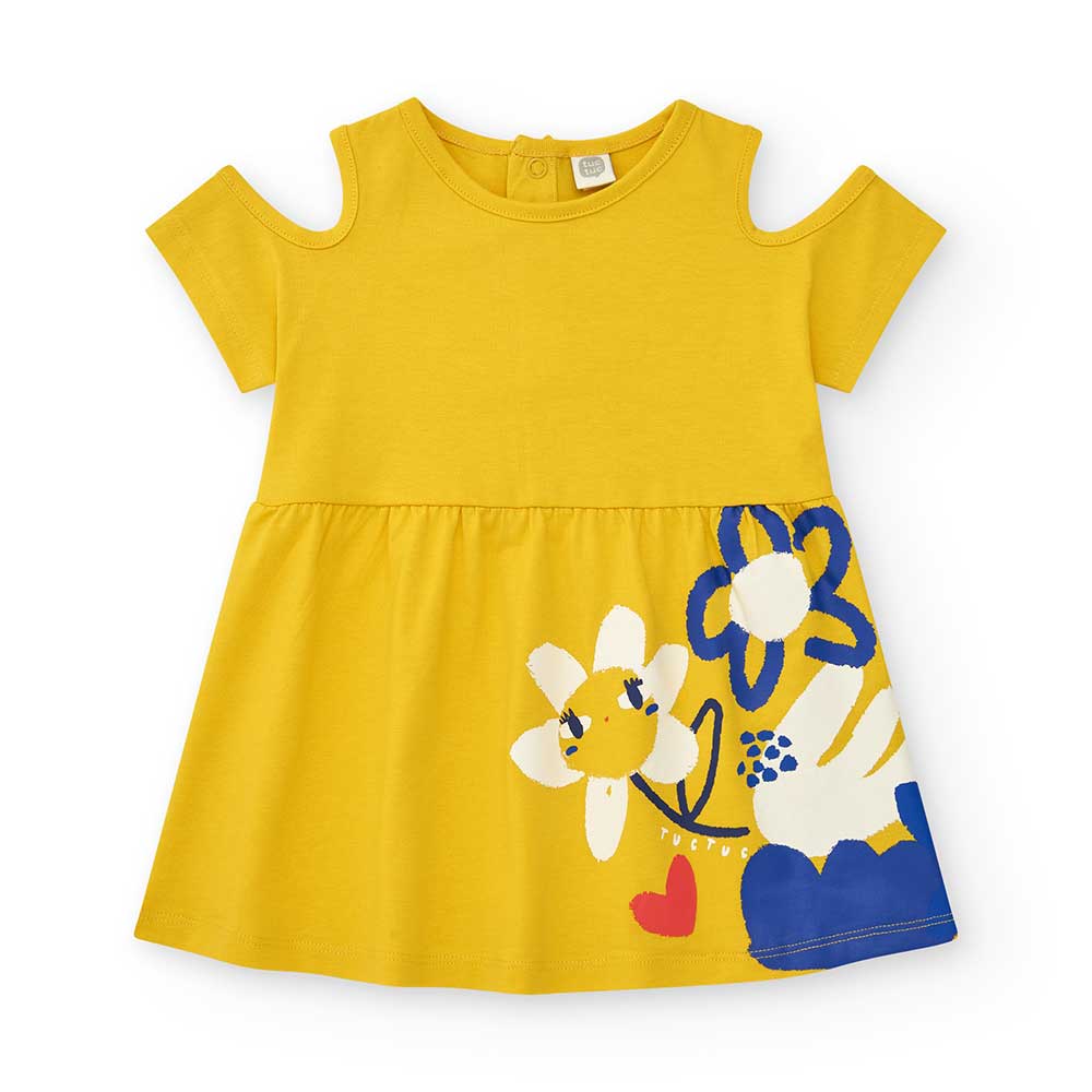 Abitino in maglina della Linea Abbigliamento Bambina Tuc Tuc senza manica con gonna ampia.
Compos...