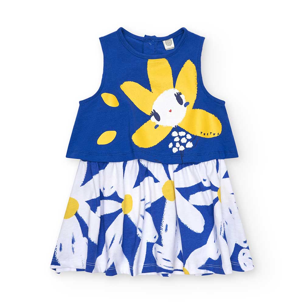 Kleidchen aus der Tuc Tuc Girls' Clothing Line mit weitem gemusterten Rock und einfarbigem Oberte...