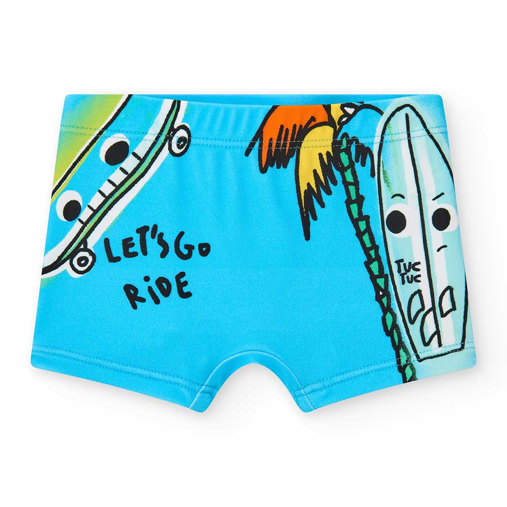 Strand-Boxershorts aus der Kinderbekleidungslinie Tuc Tuc, mit buntem Muster.
Zusammensetzung: Po...