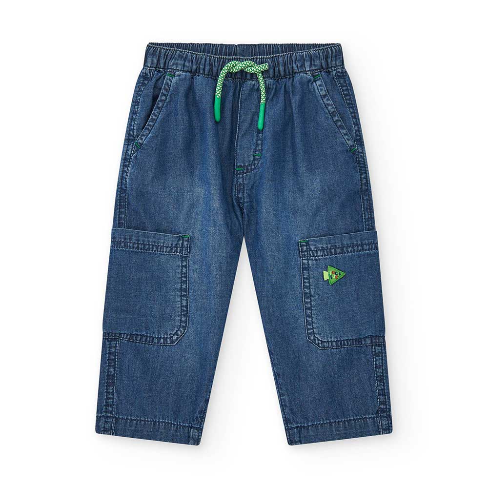 Pantalone jeans della Linea Abbigliamento Bambino Tuc Tuc, con tasche laterali e laccetto in vita...