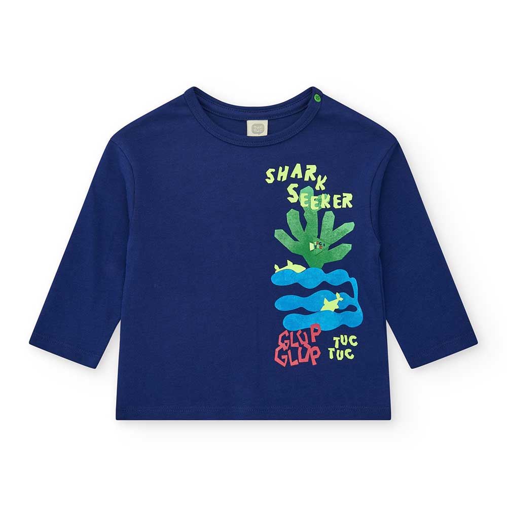 Long-sleeve T-shirt from the Tuc Tuc Children's Clothing Line, with snap buttons on the shoulder ...