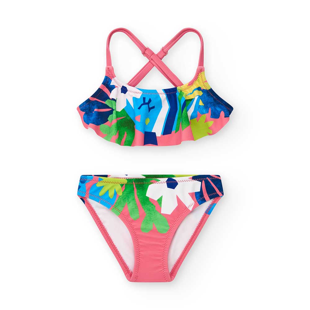 Bunt gemusterter Bikini aus der Kinderbekleidungslinie Tuc Tuc.
Zusammensetzung: Polyamid 82%, El...