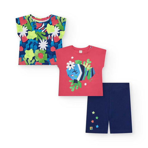 2 T-SHIRT E LEGGING CICLISTA JERSEY - TUC TUC - Sesso: Bambina - Colore: Blu - Stagione: Primavera-Estate