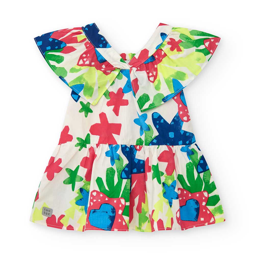 Kleidchen aus der Tuc Tuc Girl's Clothing Line, mit Rauten an den Seiten, speziellem Ausschnitt a...