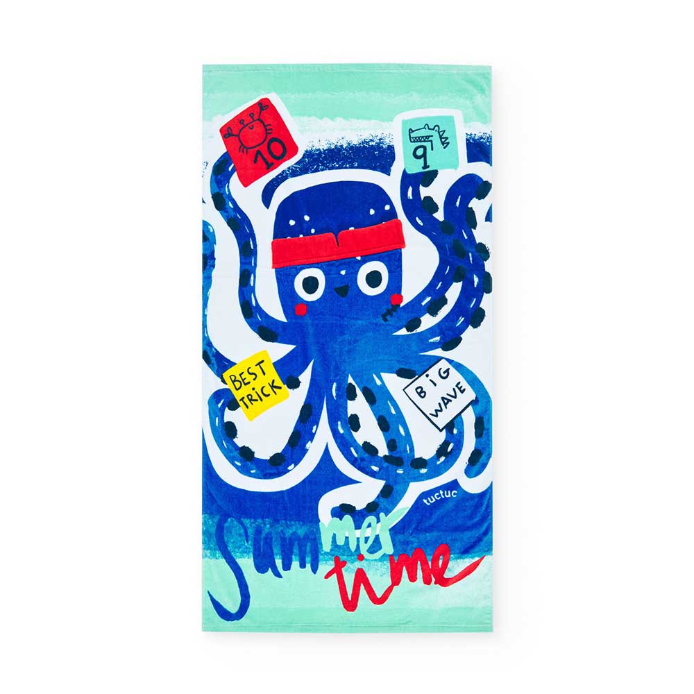 Strandtuch aus der Kinderbekleidungslinie Tuc Tuc in leuchtenden Farben.
Zusammensetzung: 100% Ba...