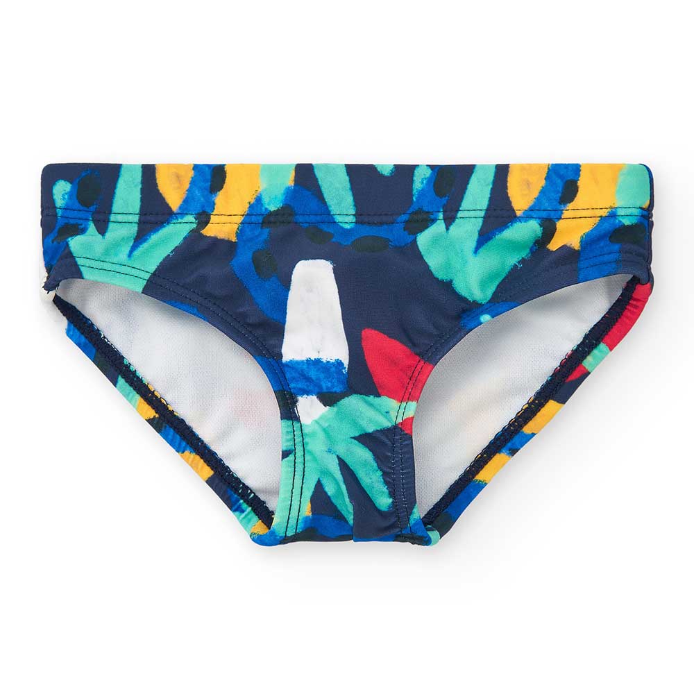 Strandslip aus der Tuc Tuc Kinderbekleidungslinie, mit buntem Muster.
Zusammensetzung: Polyamid 8...