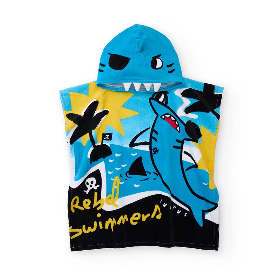 Strandponcho aus der Tuc Tuc Kinderbekleidungslinie mit maritimen Motiven in leuchtenden Farben.
...