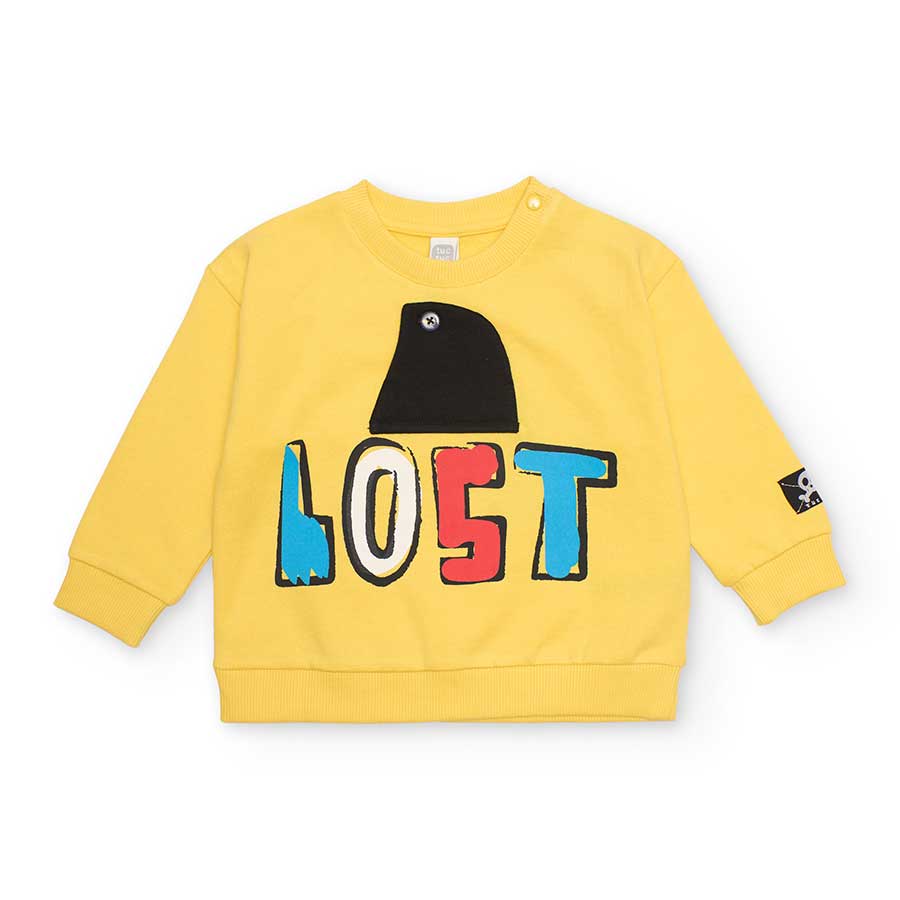 Geriffeltes Sweatshirt aus der Kinderbekleidungslinie Tuc Tuc mit buntem Druck auf der Vorderseit...