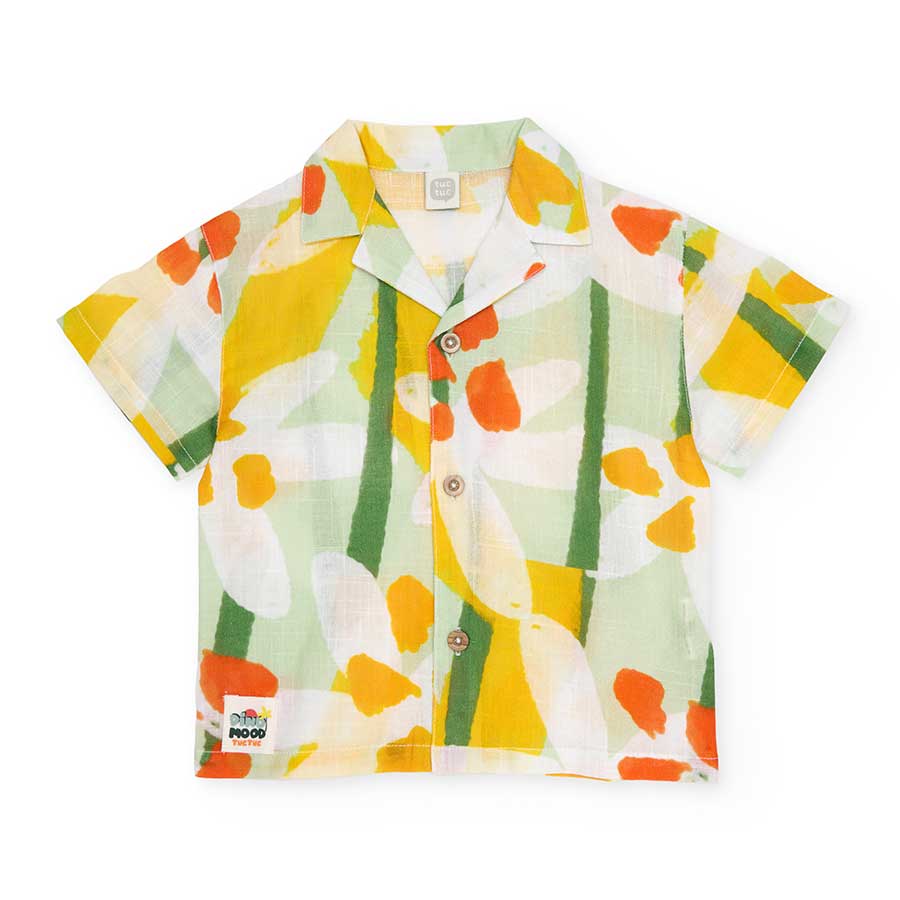 Camicia della Linea Abbigliamento Bambino Tuc Tuc, con collo ampio e fantasia multicolor. iin mis...