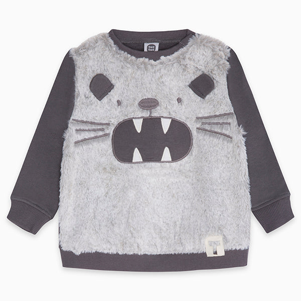 
  Sweatshirt aus der Tuc Tuc Kinderbekleidungslinie mit Knöpfen an den Schultergurten und
  auf ...