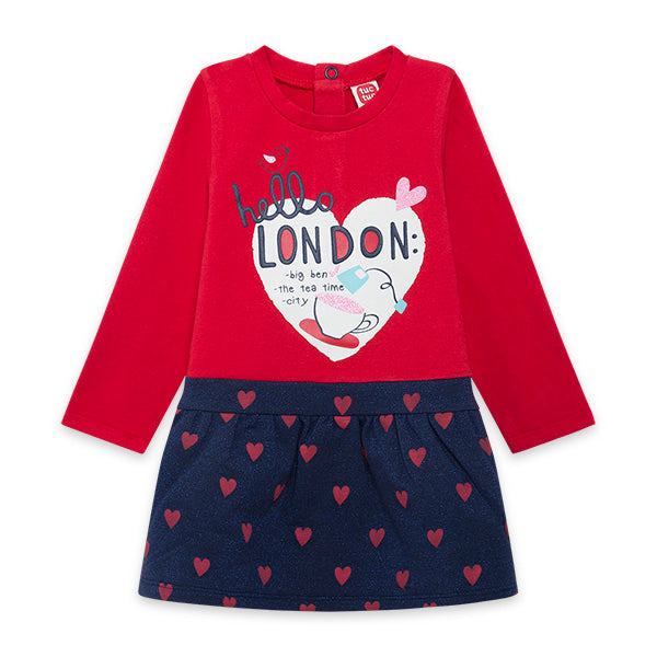 
  Kleid aus der Tuc Tuc Girl's Clothing Linie, Hello London Kollektion, mit
  Druck auf der Vord...