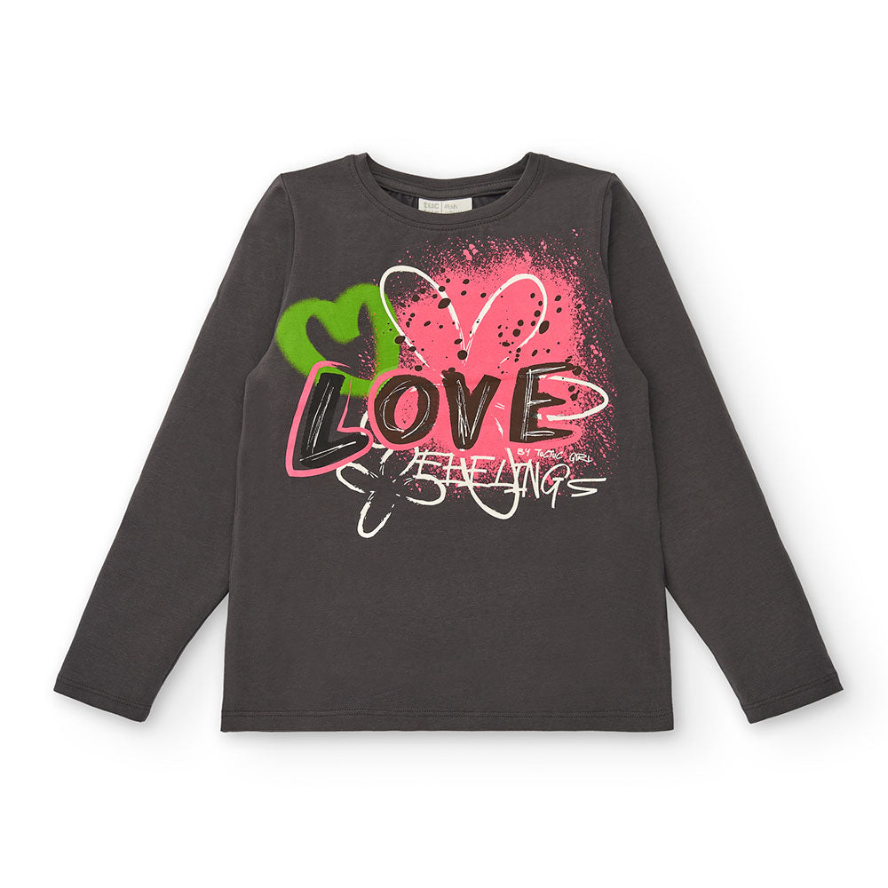 Langarmshirt aus der Kinderbekleidungslinie Tuc tuc, mit mehrfarbigem Aufdruck auf der Vorderseit...