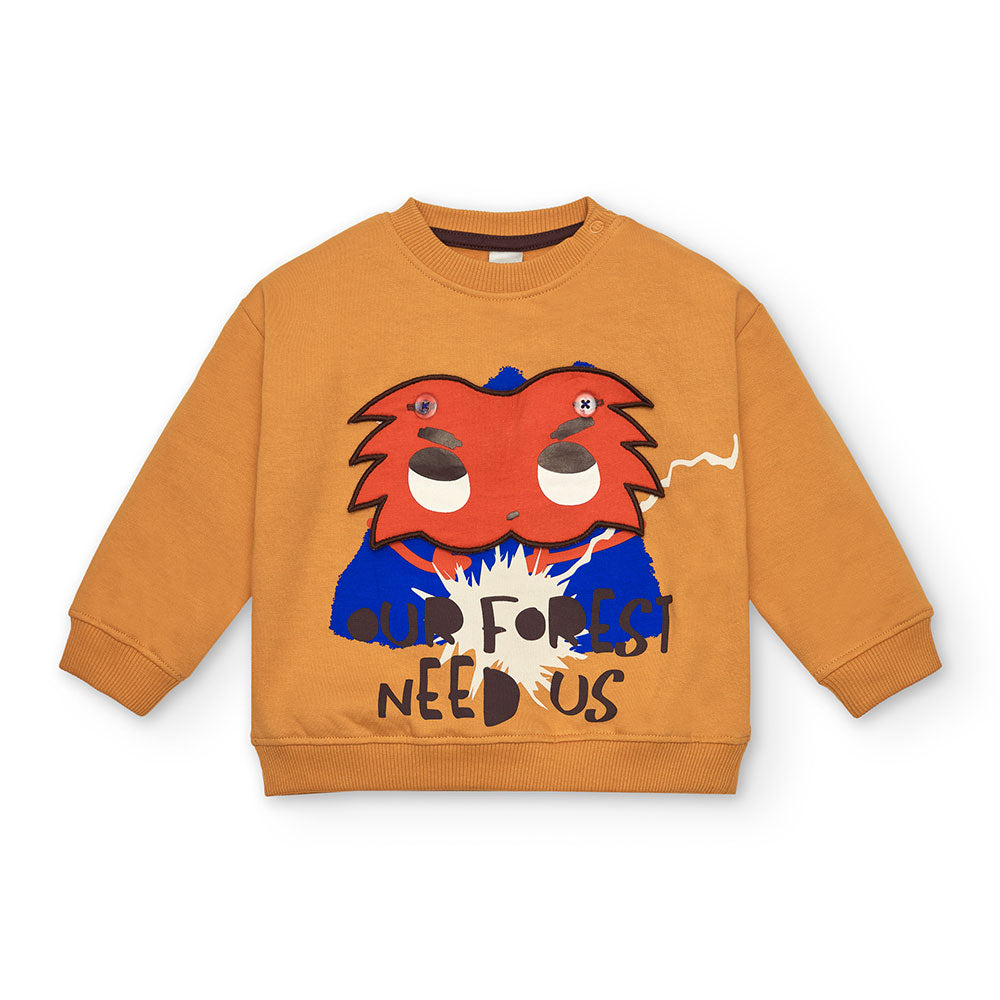 Sweatshirt aus der Tuc Tuc Kinderbekleidungslinie, mit normalem Modell und abnehmbarer Stoffappli...