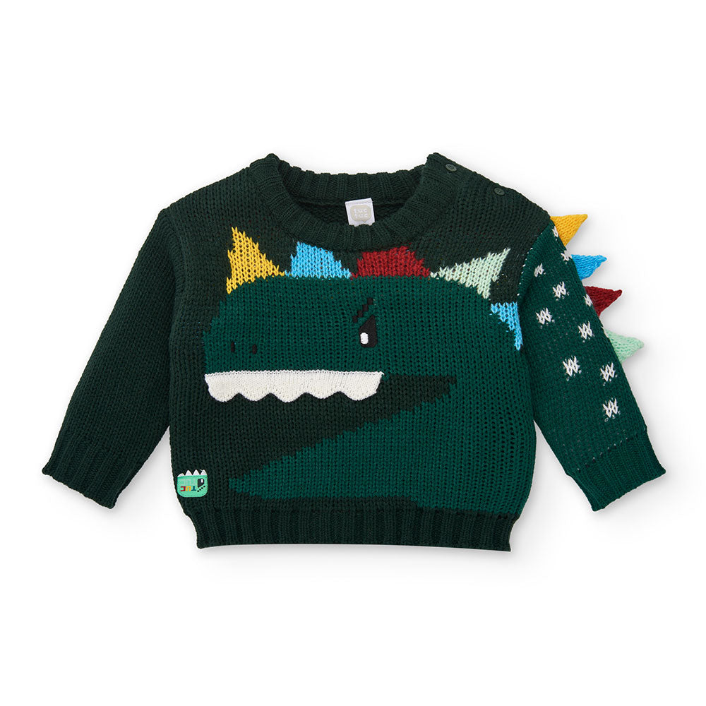 Weicher Pullover aus der Kinderbekleidungslinie Tuc Tuc, mit Dinosaurier-Stickereien auf der Vord...