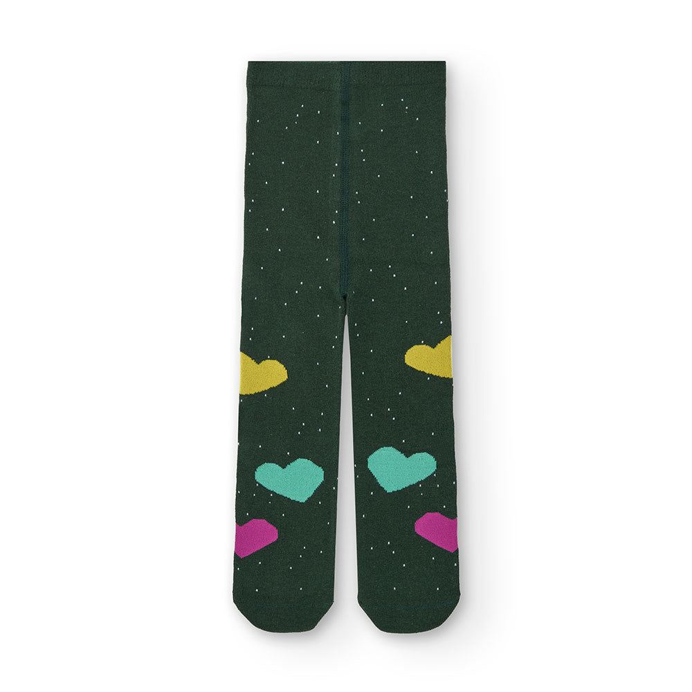 Paar Strumpfhosen aus der Kinderbekleidungslinie Tuc Tuc, eine einfarbig, die andere mit einem Mu...