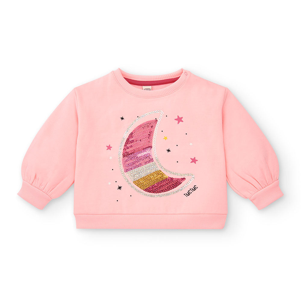 Sweatshirt aus der Tuc Tuc Girls' Clothing Line, mit Paillettenapplikation auf der Vorderseite.

...