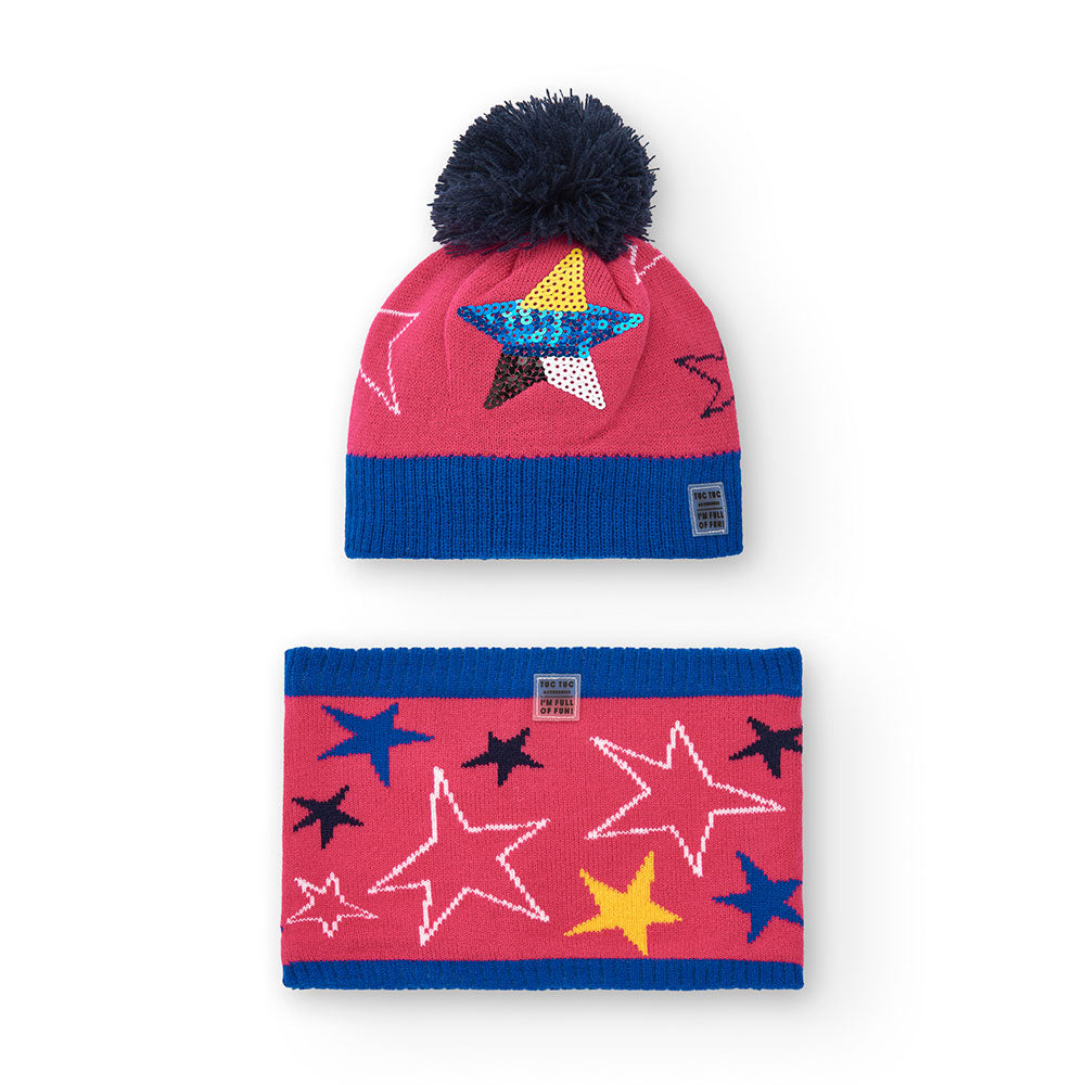 Set aus der Tuc Tuc Girls' Clothing Line, mit Mütze mit Bommel und Halswärmer mit Fleece-Innensei...