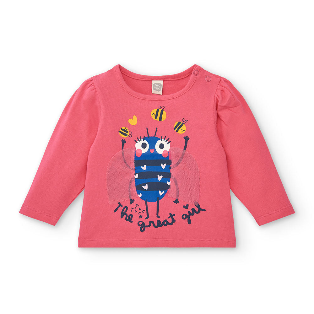 T-Shirt aus der Tuc Tuc Girls' Clothing Line, mit langen Ärmeln und mehrfarbigem Druck auf der Vo...