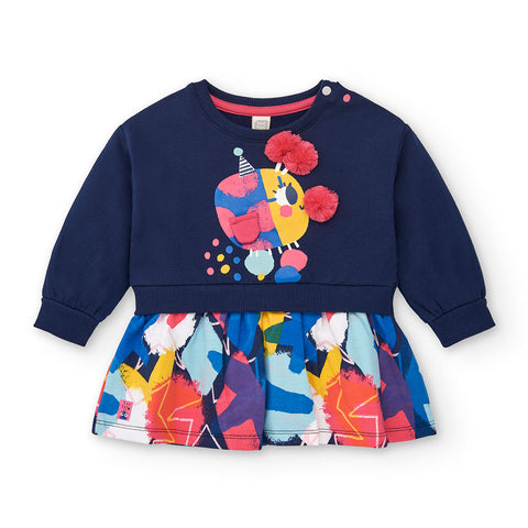 KLEID SWEATSHIRT MIT RÜSCHEN