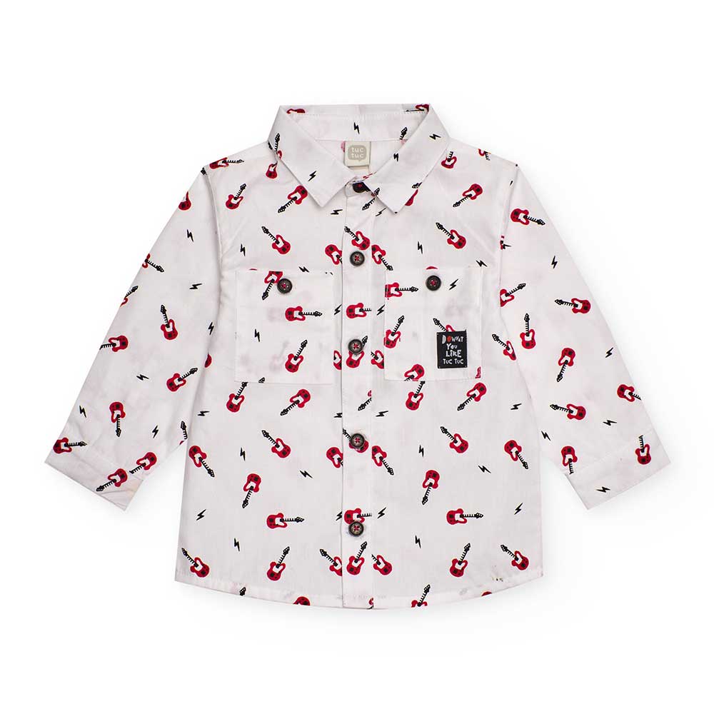 Shirt from the Children's Clothing line tuc Tuc, made of cotton fabric, with a red micro-pattern ...