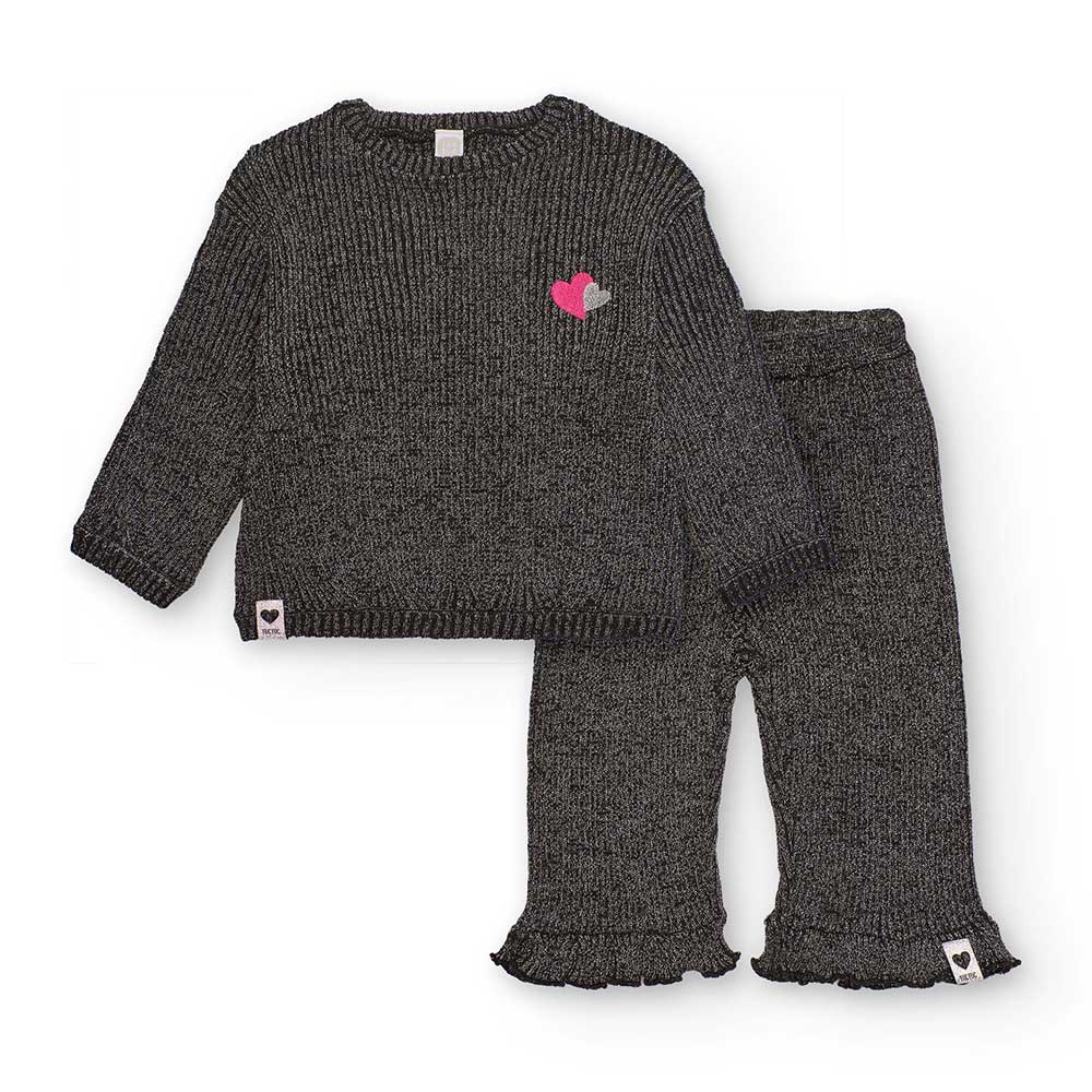 Complete two-piece tricot set from the Tuc Tuc Girls' Clothing Line, featuring jazz pants with ru...