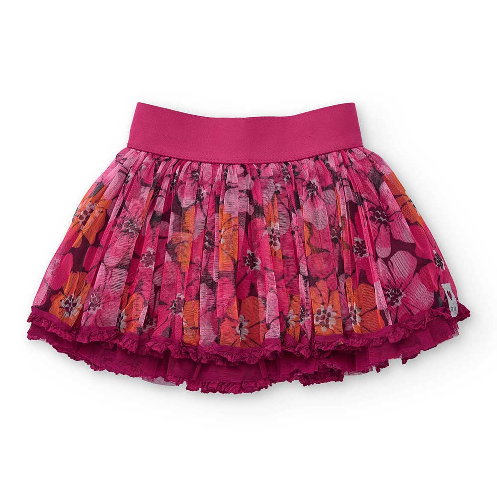 Minigonna in tulle della Linea Abbigliamento Bambina Tuc tuc, con riccetti sul fondo.
Composizion...