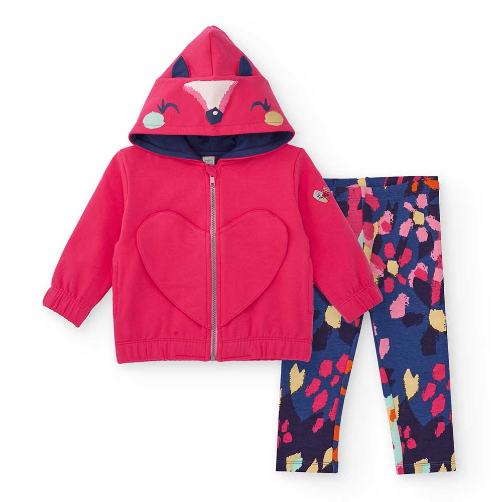 Tuc Tuc Girls' Clothing Line Suit, with open hoodie sweatshirt and multicolored patterned legging...