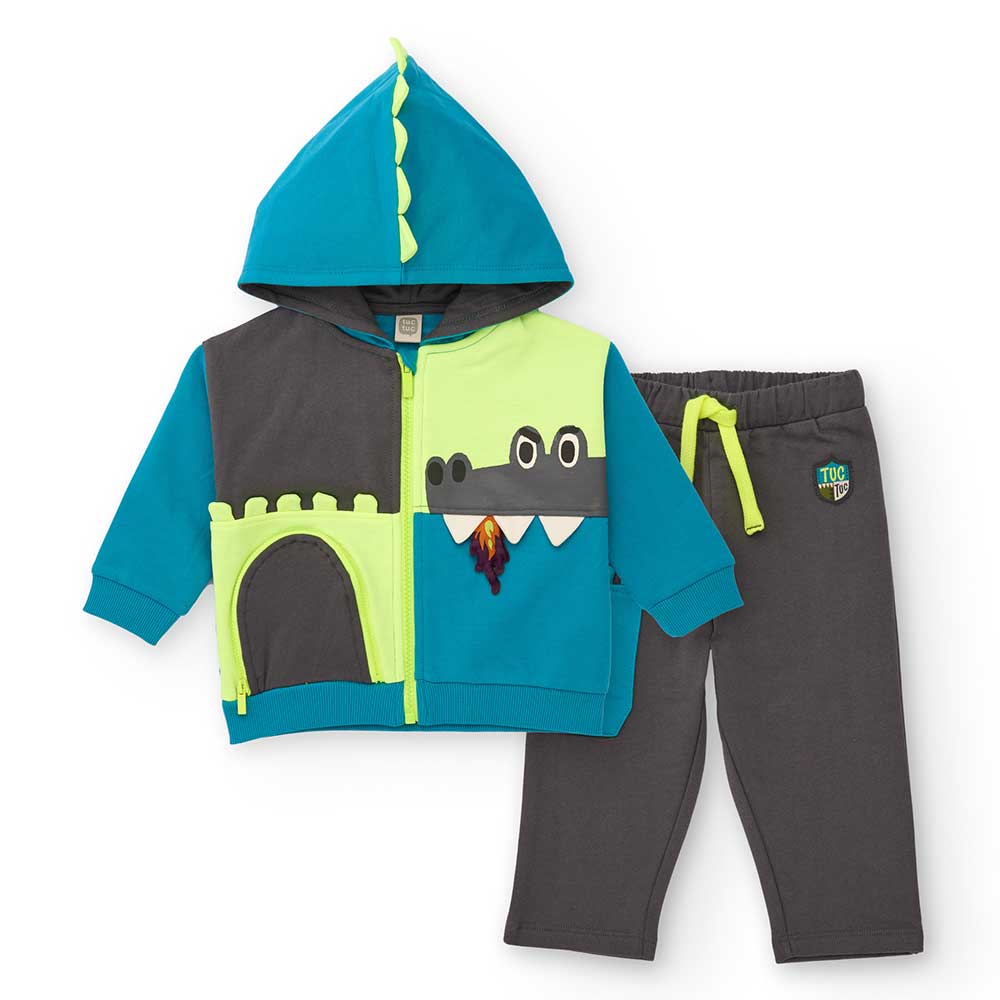 Tuc Tuc Kinderbekleidungs-Linie Overall, mit mehrfarbigem Kapuzenpullover und Reißverschluss.
Zus...