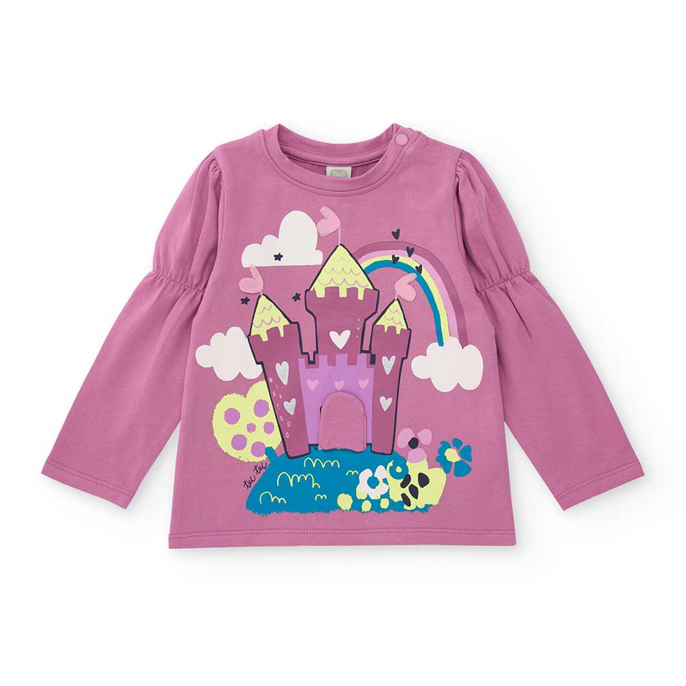 Maglietta della Linea Abbigliamento Bambina Tuc Tuc con stampa colorata sul davanti.
Composizione...