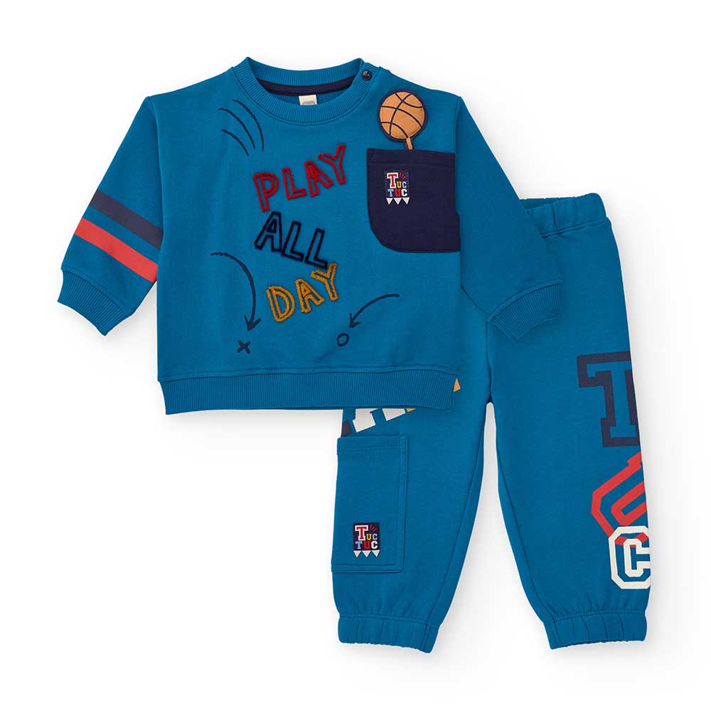 Komplettes Trainingsanzug-Set aus der Kinderbekleidungslinie Tuc Tuc, mit Rundhalsausschnitt-Swea...