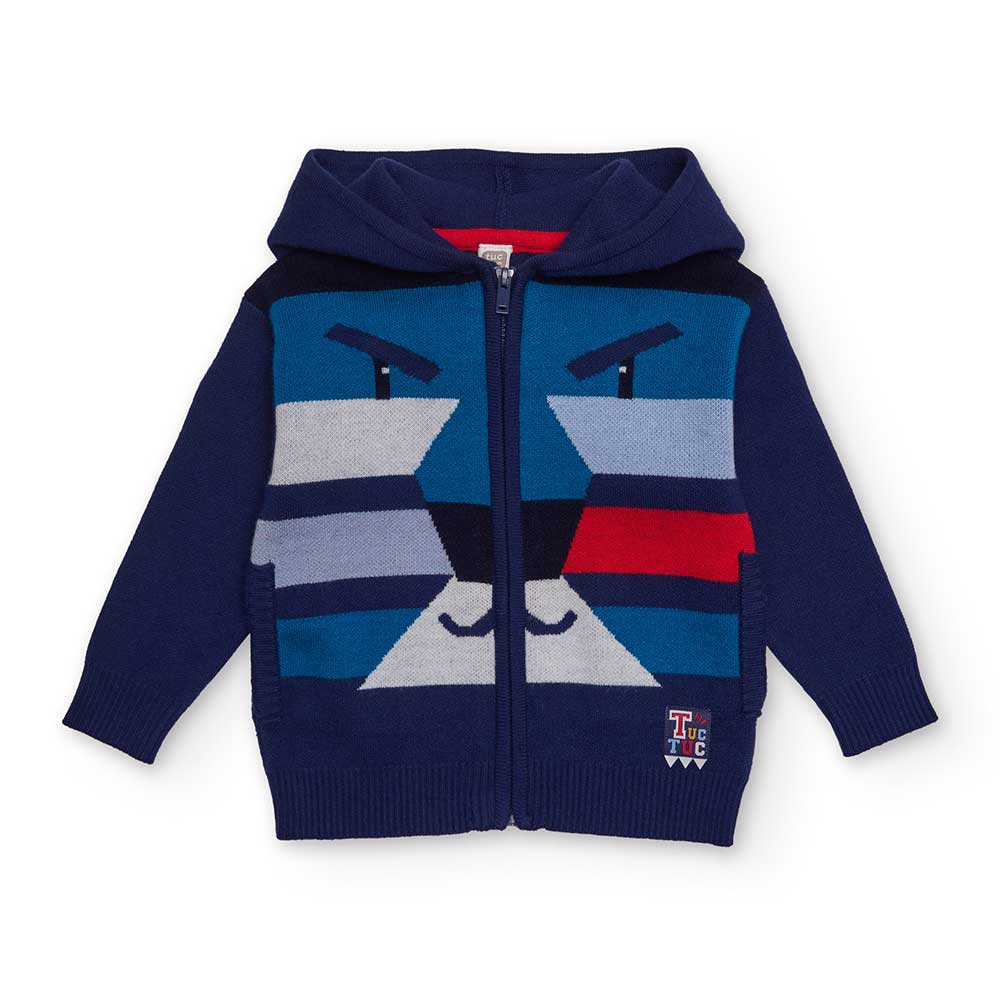 Cardigan della Linea Abbigliamento Bambino Tuc Tuc, con chiusura zip e cappuccio. fanatasia multi...