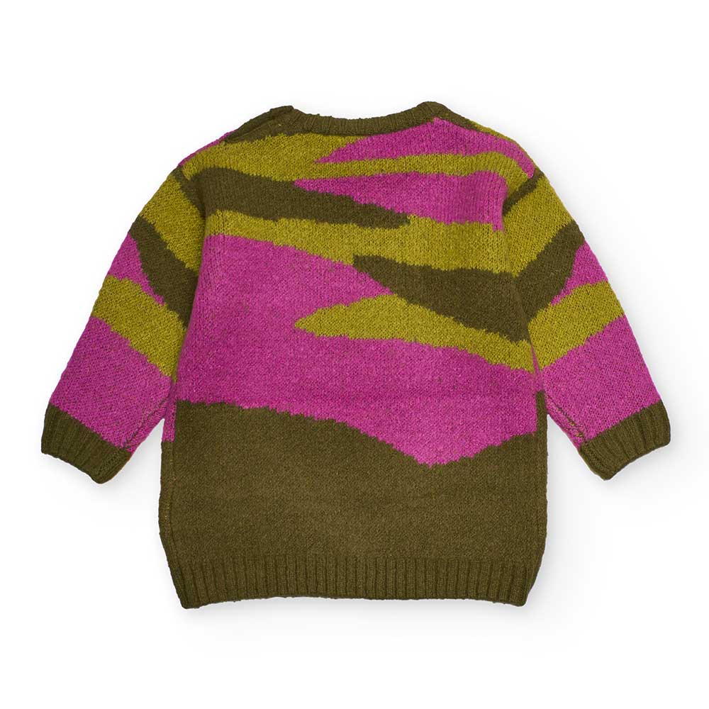 Abitino della Linea Abbigliamento Bambina Tuc Tuc, in maglia con fantasia melange sui toni autunn...