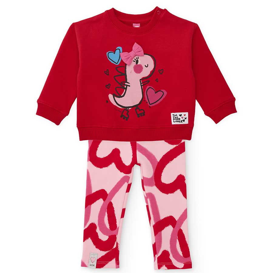 Scopri il comfort e il colore di questo coordinato composto da felpa girocollo e leggings, perfet...