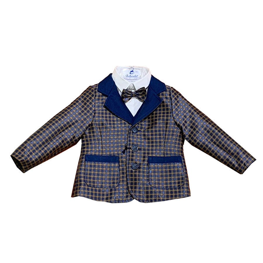 
  Jacke aus der Ambarabà Kinderkleidungslinie aus elegantem Stoff mit Muster
  karierter, einfar...