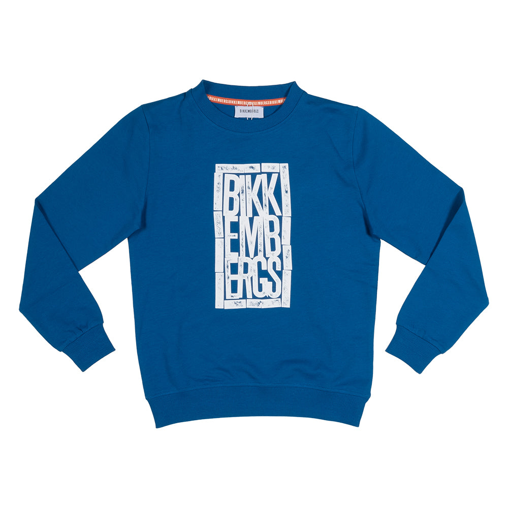 Genähtes Sweatshirt aus der Bikkembergs-Kinderbekleidungslinie, mit kontrastfarbigem Druck auf de...