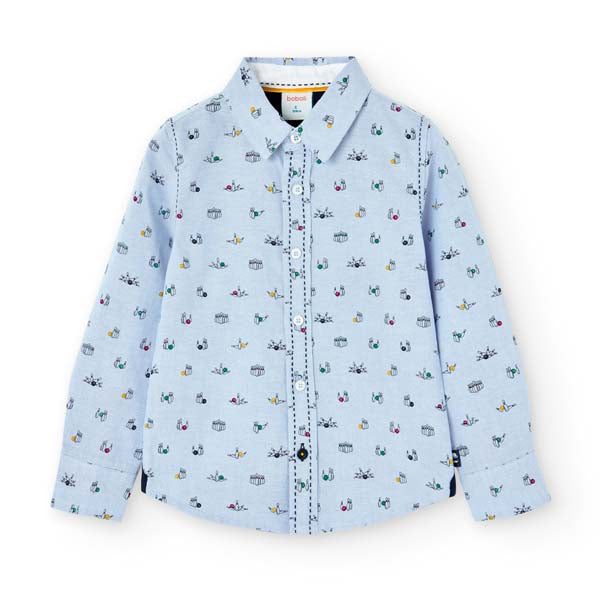 Hemd aus der Boboli-Kinderbekleidungslinie aus Oxford-Stoff mit Muster aus kleinen Miniaturkegeln...