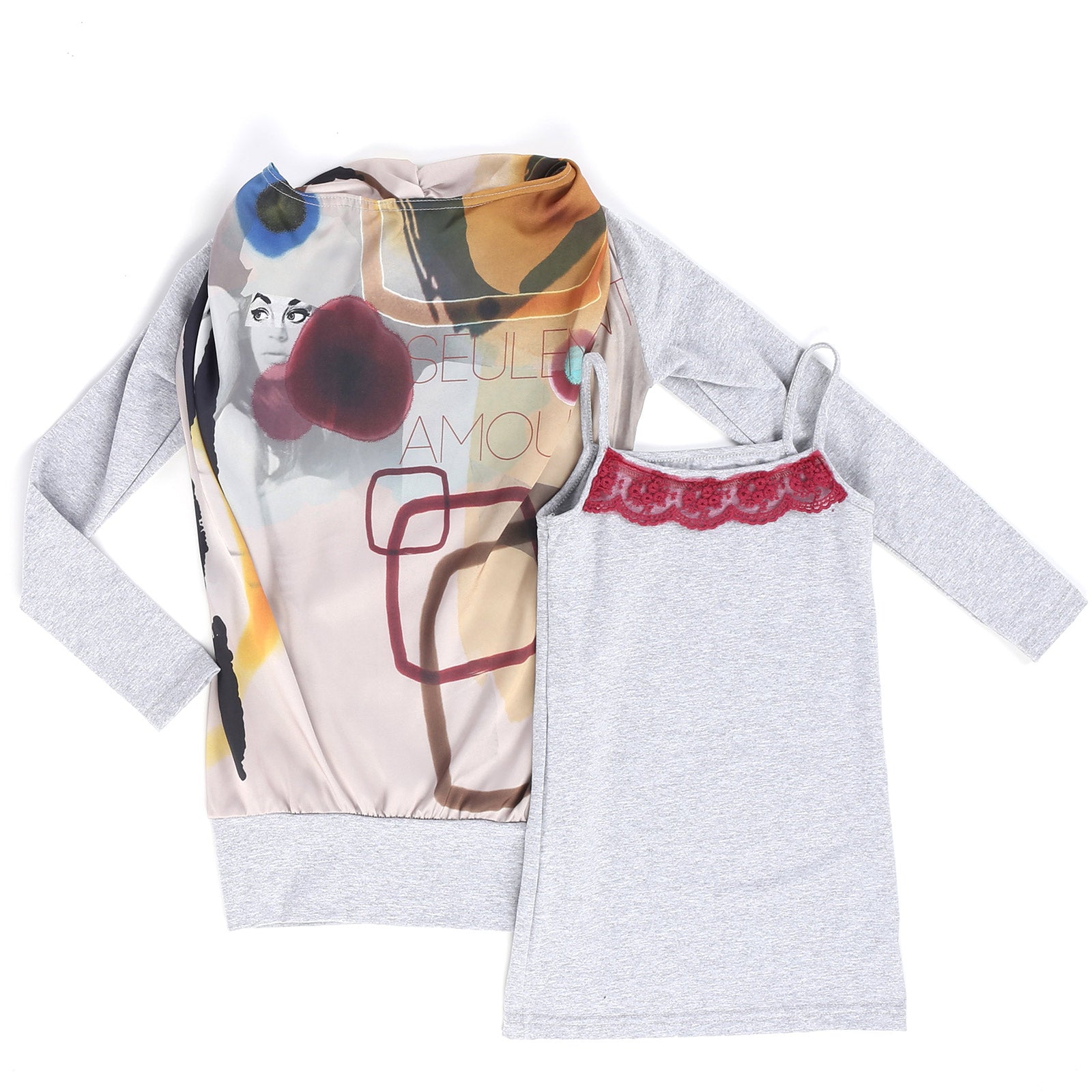 
  Maxi-T-Shirt aus der Fracomina Mini Girl-Modelinie mit reichem Print
  vorne und am weiten Hal...